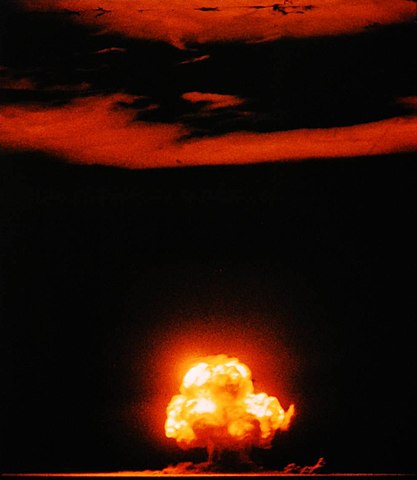 Photo of the first atomic test, "Trinity", took place on July 16, 1945.